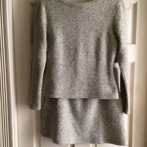 EUC Designer Long Sleeve Nubby Knit Mini Suit